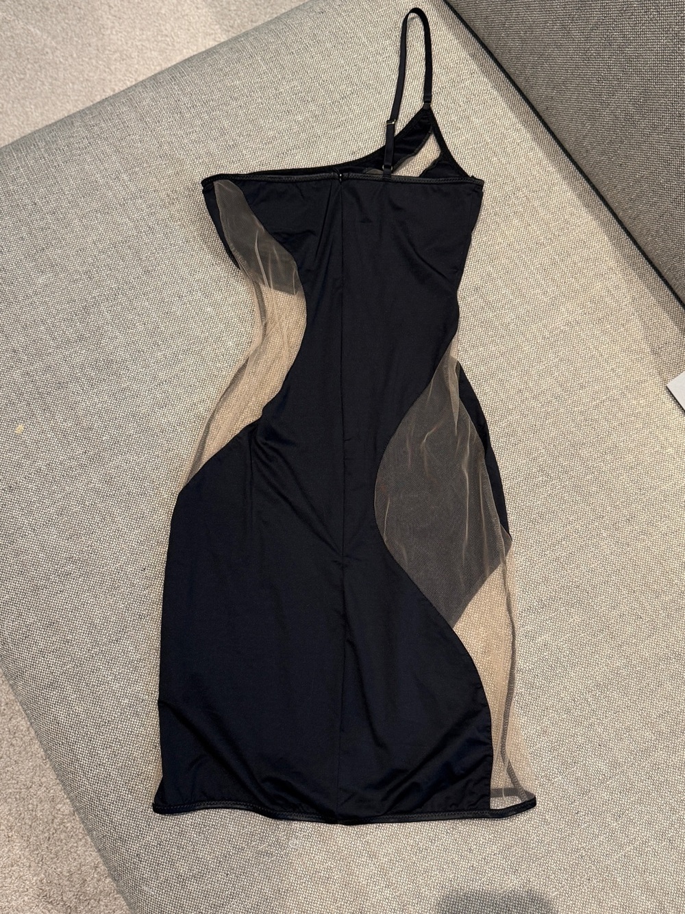CARMEN DRESS NUDE Small Dress | God Save Queens | Black Sheer Bodycon + bag - Picture 5 of 9